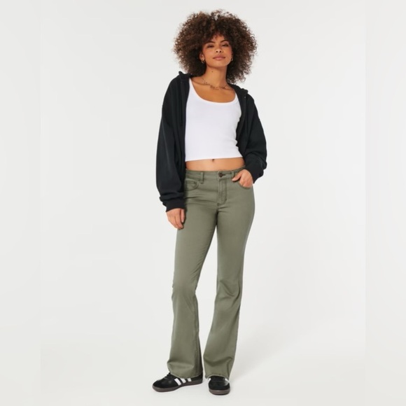 Hollister Pants - Hollister Mid Rise Bootcut Pants Olive Green Size 6 Short